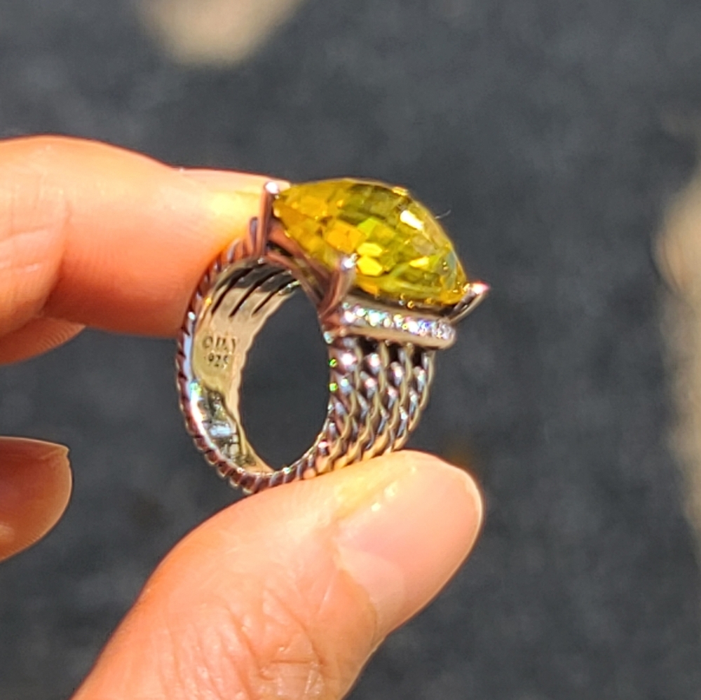 David Yurman Wheaton Citrine with Diamonds Ring